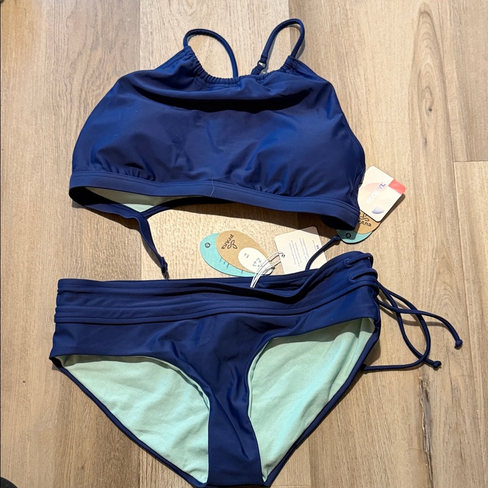 NWT Prana Navy Blue Bikini Set